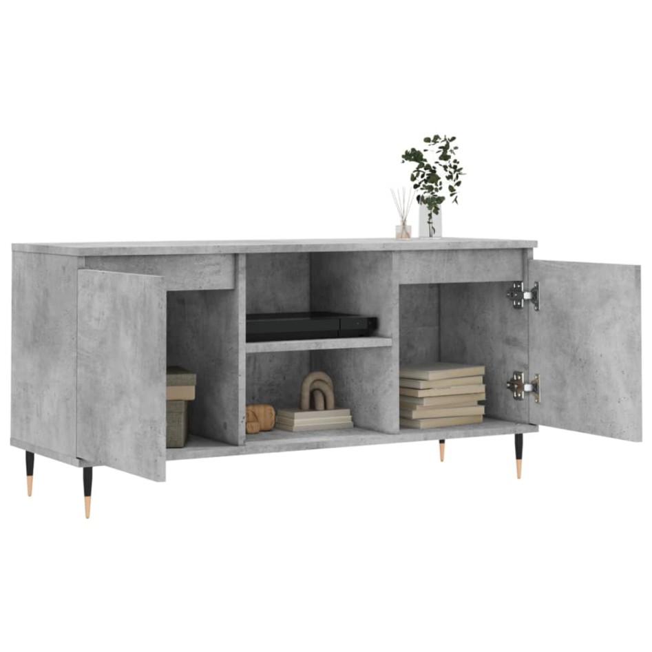 Mueble de TV madera de ingeniería gris hormigón 104x35x50