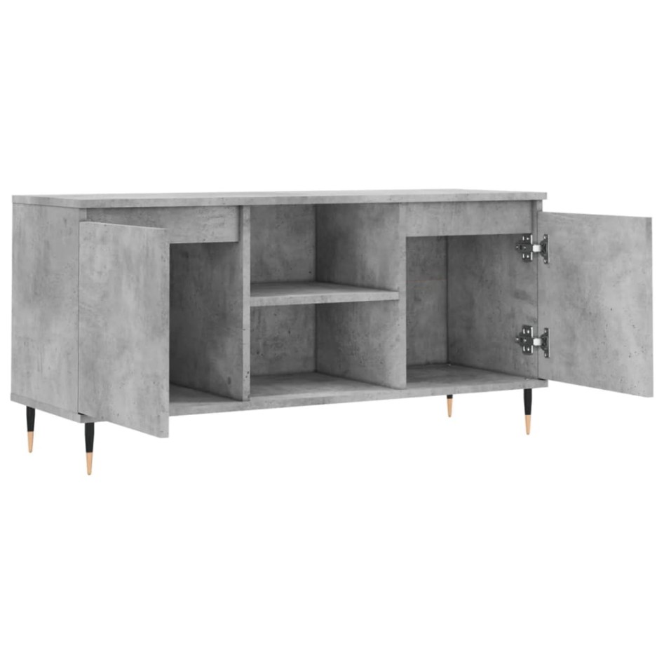 Mueble de TV madera de ingeniería gris hormigón 104x35x50