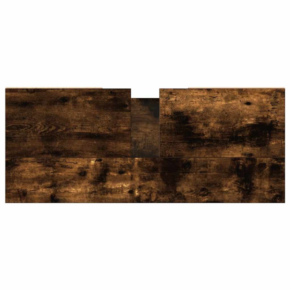 Mueble de baño madera de ingeniería roble ahumado 80x33x60