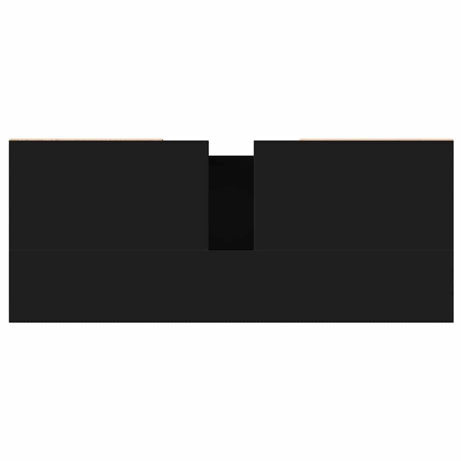 Mueble de baño madera de ingeniería negro 80x33x60