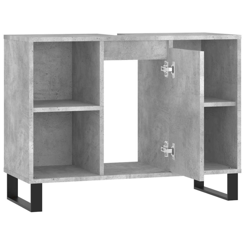 Mueble de baño madera de ingeniería gris hormigón 80x33x60