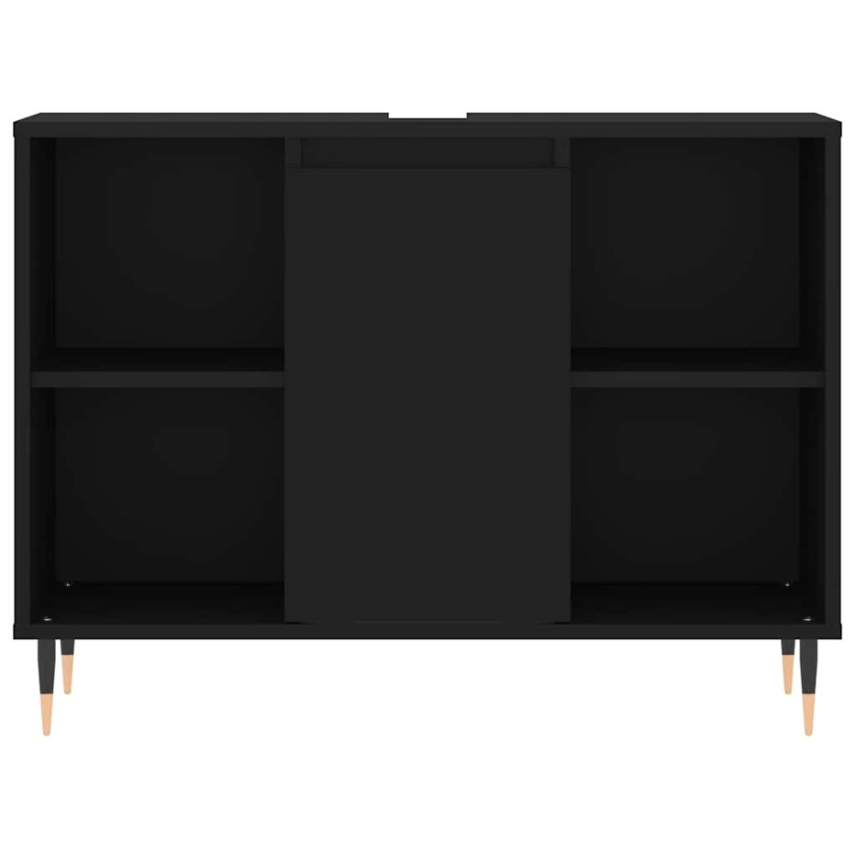 Mueble de baño madera de ingeniería negro 80x33x60