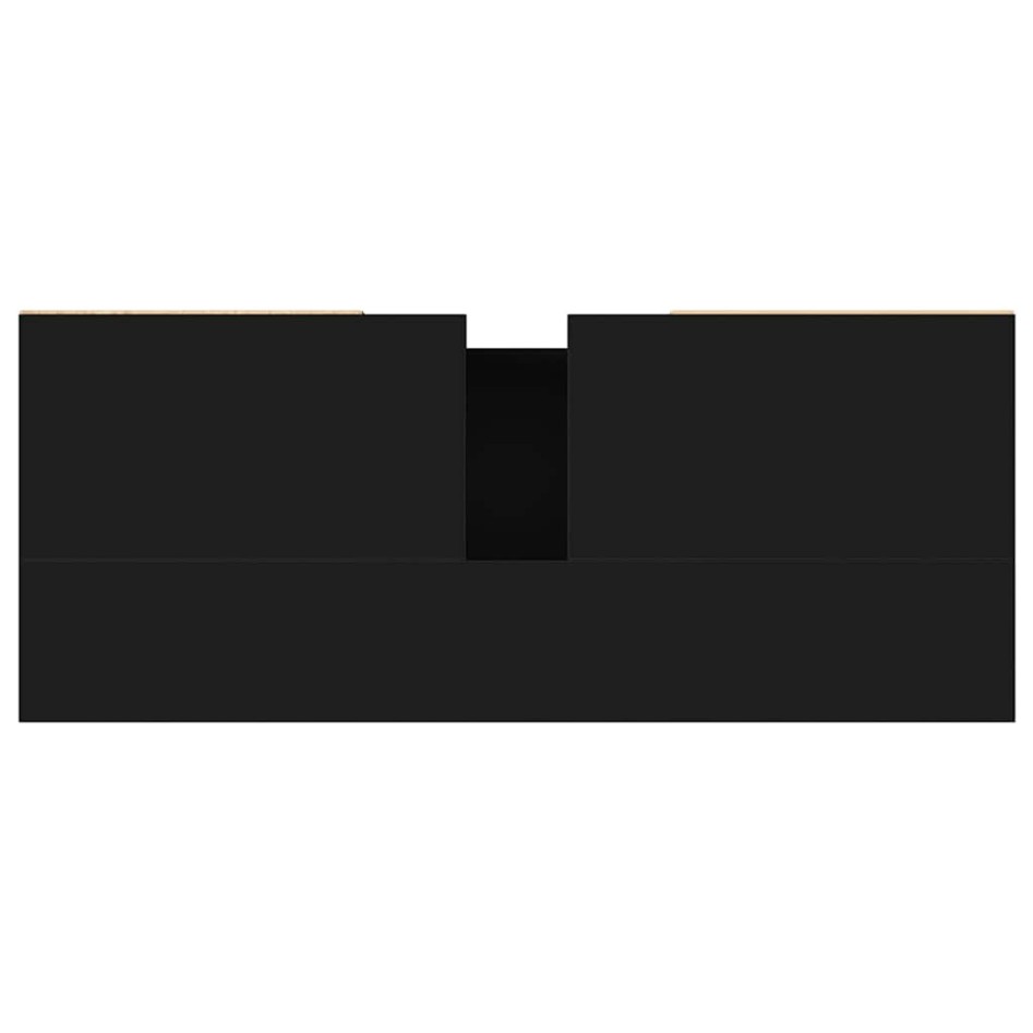 Mueble de baño madera de ingeniería negro 80x33x60