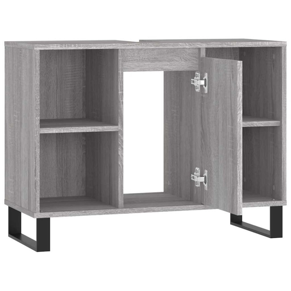 Mueble de baño madera de ingeniería gris Sonoma 80x33x60