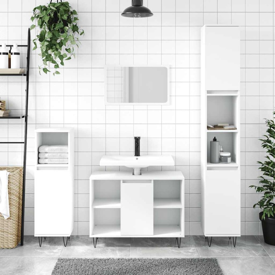 Mueble de baño madera de ingeniería blanco 80x33x60