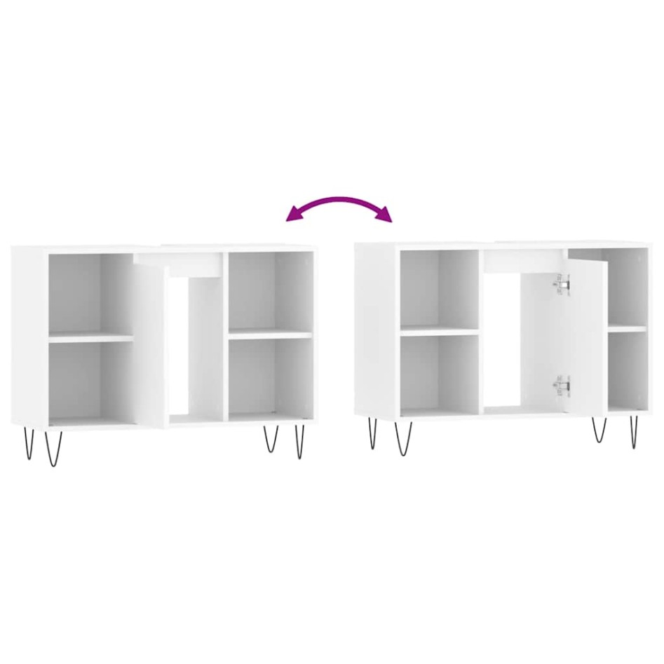 Mueble de baño madera de ingeniería blanco 80x33x60