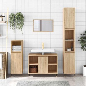 Mueble de baño madera de ingeniería roble Sonoma 80x33x60