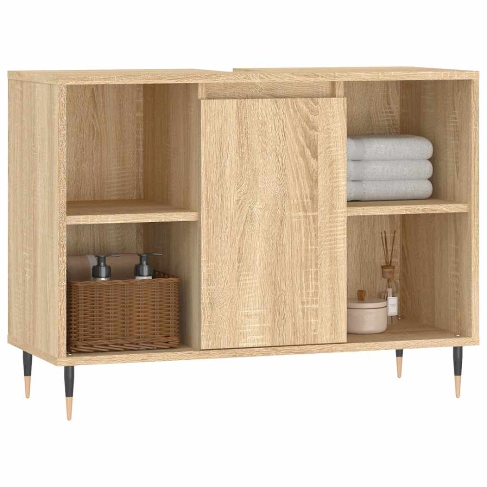 Mueble de baño madera de ingeniería roble Sonoma 80x33x60