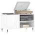 Mueble de discos madera de ingeniería blanco brillo 85x38x48