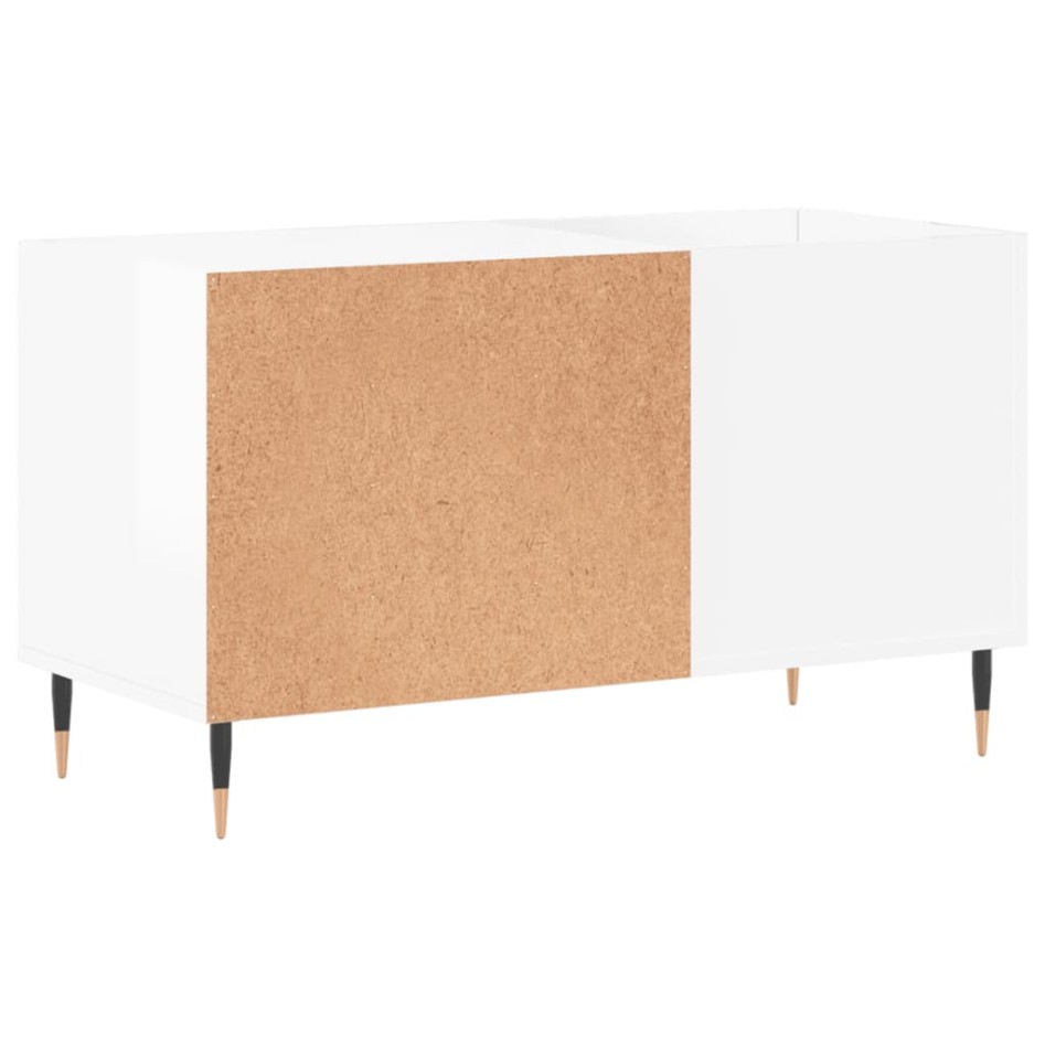 Mueble de discos madera de ingeniería blanco brillo 85x38x48