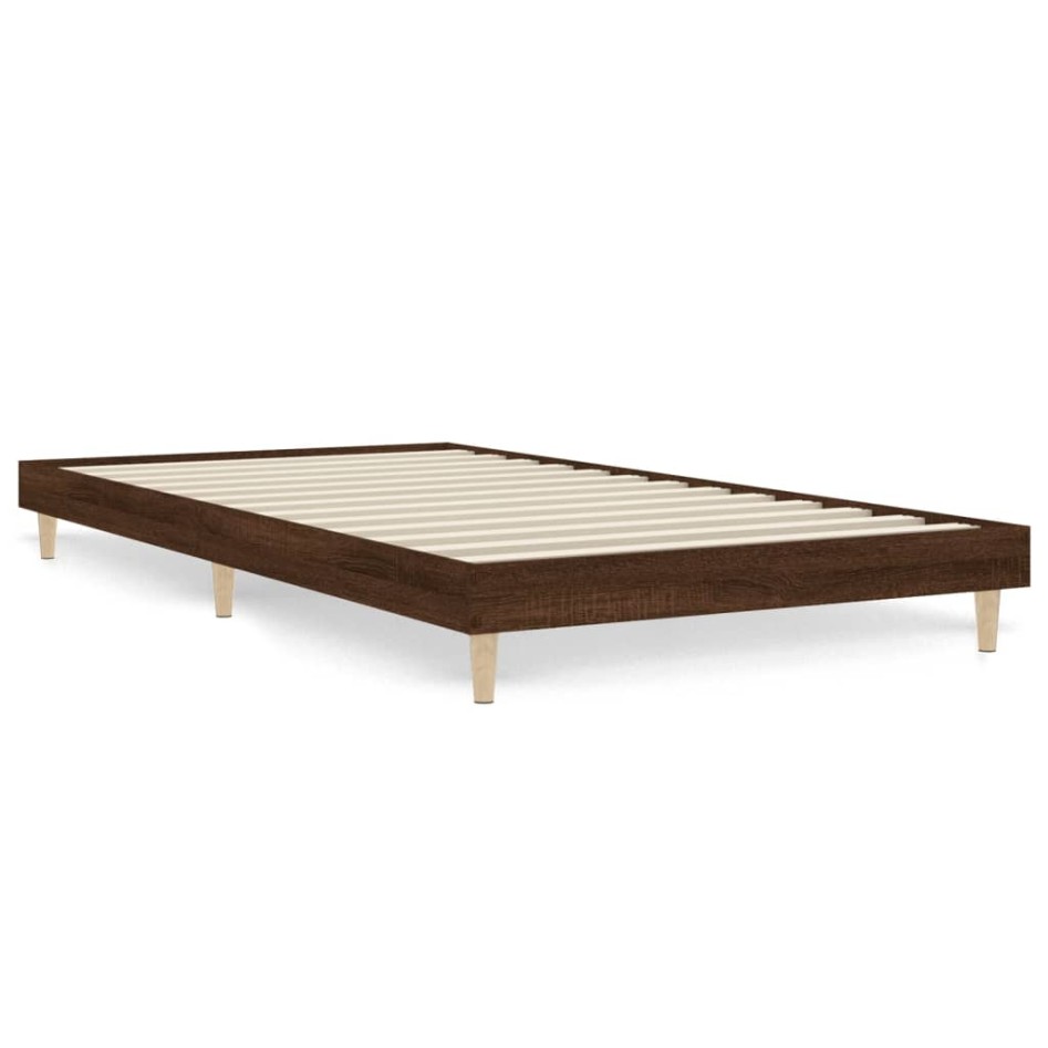 Estructura de cama sin colchón madera marrón roble 90x200