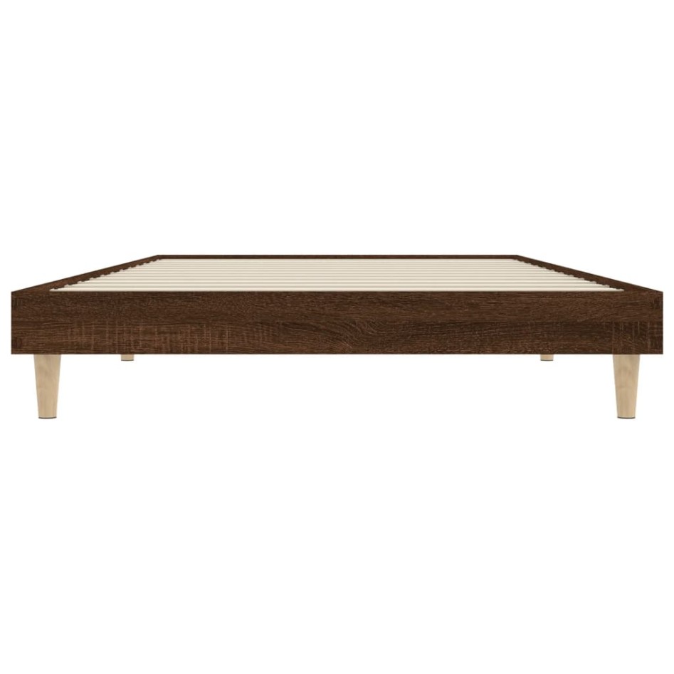 Estructura de cama sin colchón madera marrón roble 90x200
