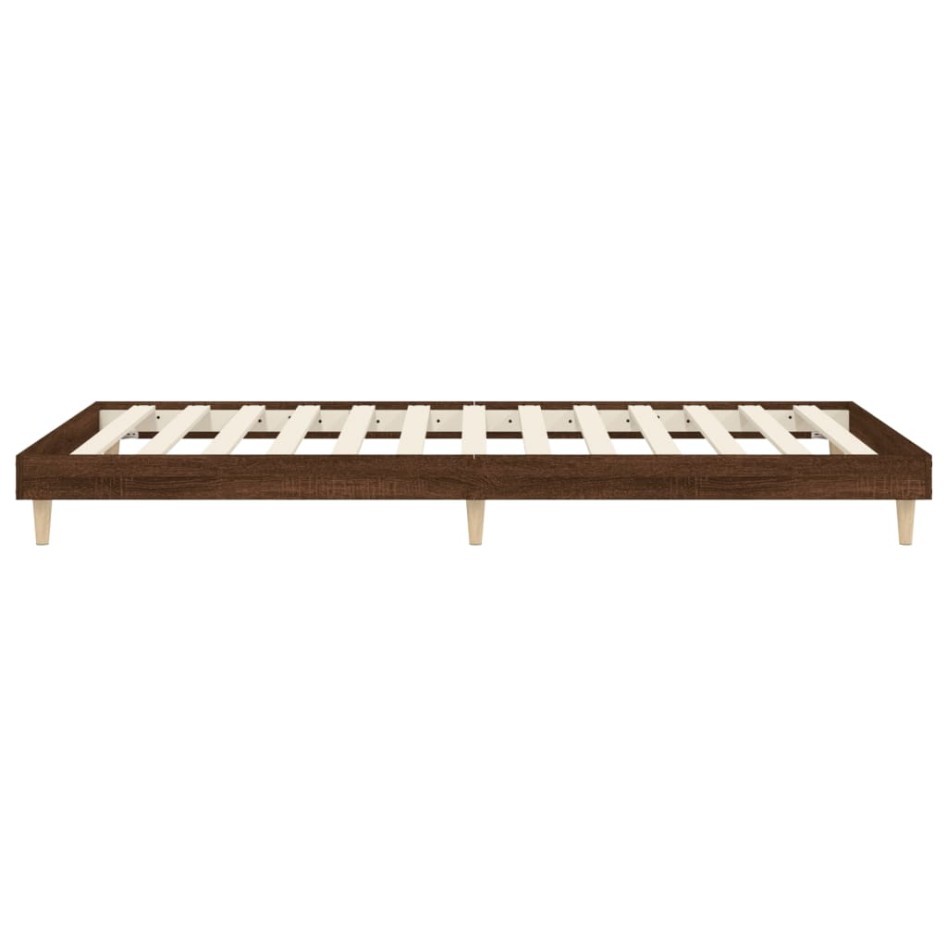 Estructura de cama sin colchón madera marrón roble 90x200