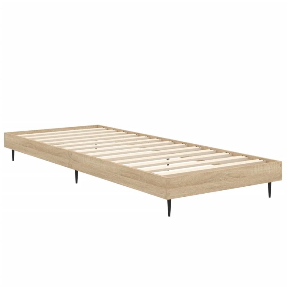 Estructura de cama sin colchón madera roble Sonoma 75x190