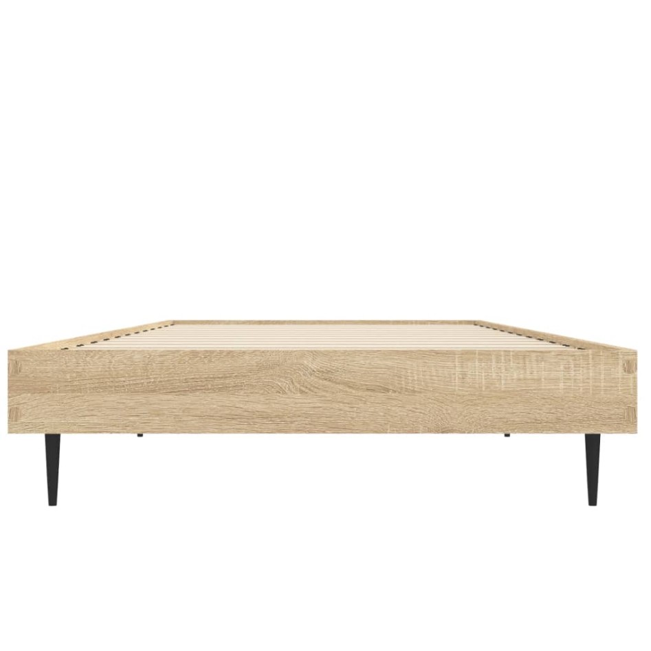 Estructura de cama sin colchón madera roble Sonoma 75x190