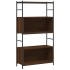 Estantería hierro madera ingeniería marrón roble 80x30x145,5
