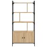 Estantería con puertas madera roble Sonoma 76,5x30x154,5