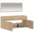Armario de baño con espejo madera de ingeniería roble