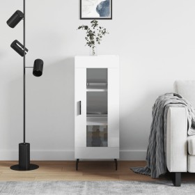 Aparador de madera contrachapada blanco brillante 34,5x34x90