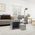 Mesas apilables 3 piezas madera contrachapada gris