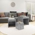 Mesas apilables 3 piezas madera contrachapada gris