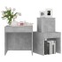 Mesas apilables 3 piezas madera contrachapada gris