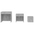 Mesas apilables 3 piezas madera contrachapada gris