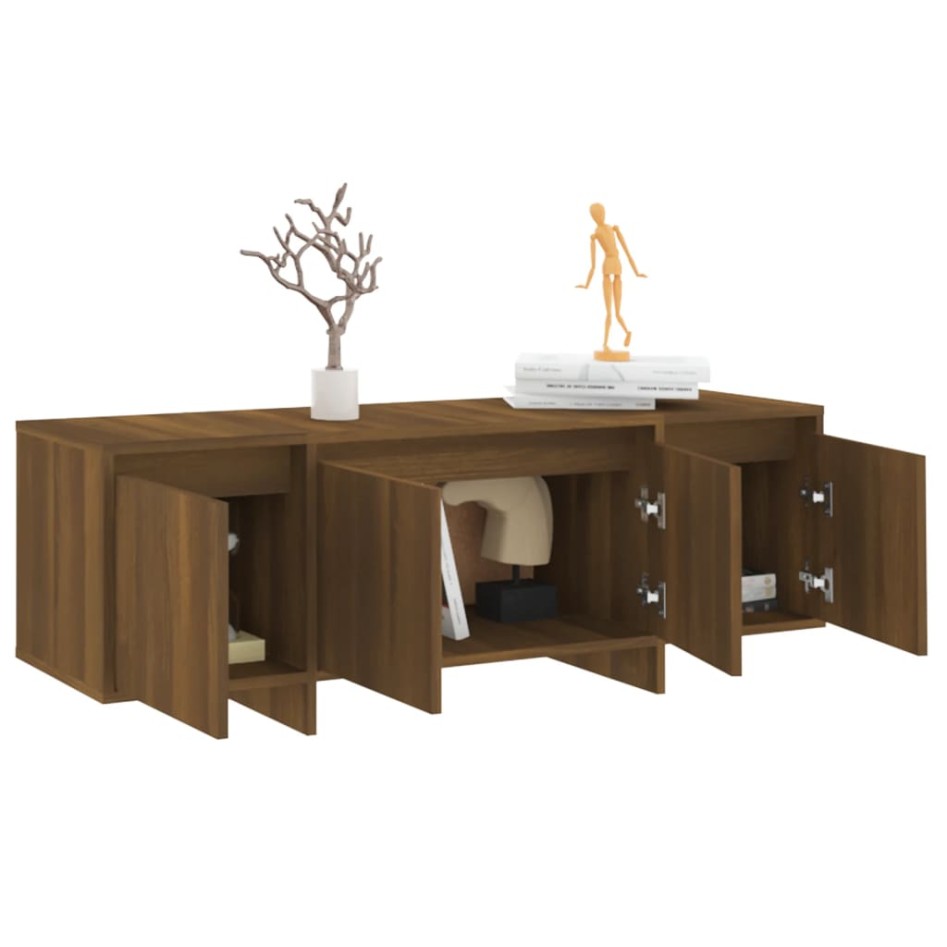 Mueble para TV madera contrachapada marrón roble 120x30x40,5