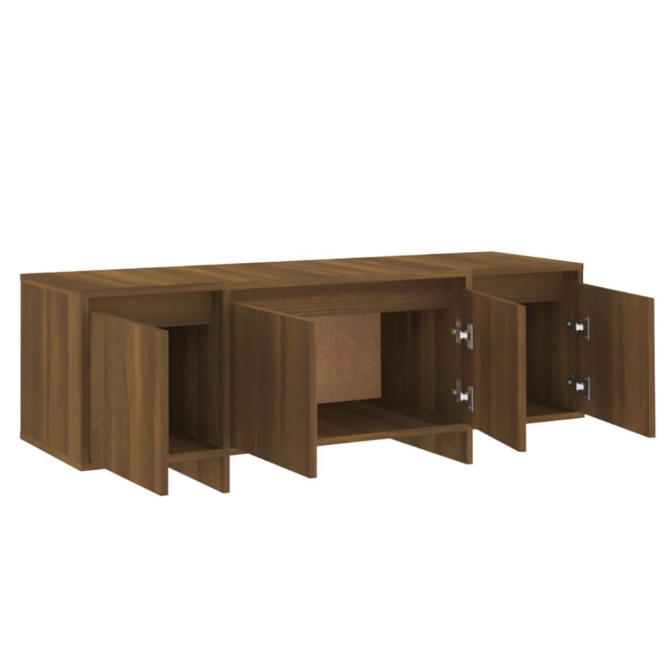 Mueble para TV madera contrachapada marrón roble 120x30x40,5