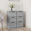 Aparadores 2 uds madera contrachapada gris Sonoma 30x30x70 cm