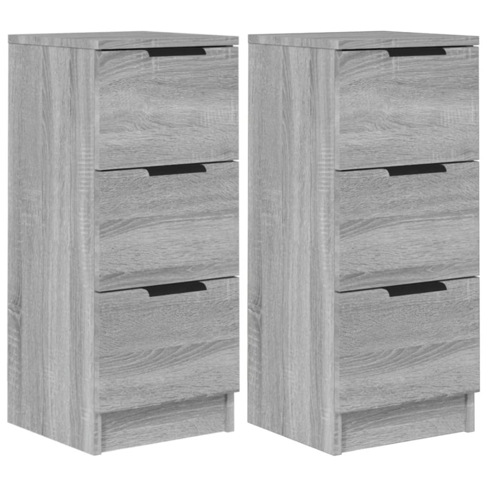 Aparadores 2 uds madera contrachapada gris Sonoma 30x30x70