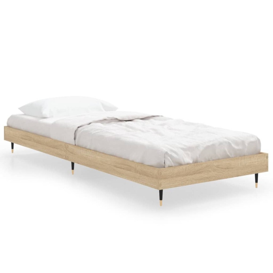 Estructura de cama sin colchón madera roble Sonoma 75x190