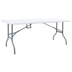 Mesa de jardín plegable HDPE blanco 180x72x72 cm