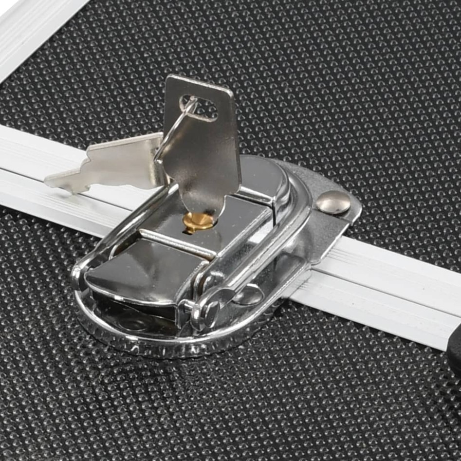 Estuche de maquillaje aluminio negro 38x23x34