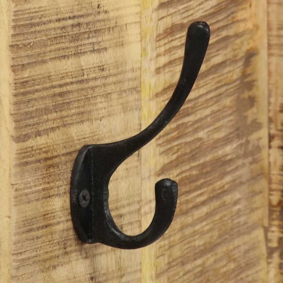 Percheros de pared 2 uds madera maciza de mango 36x110x3