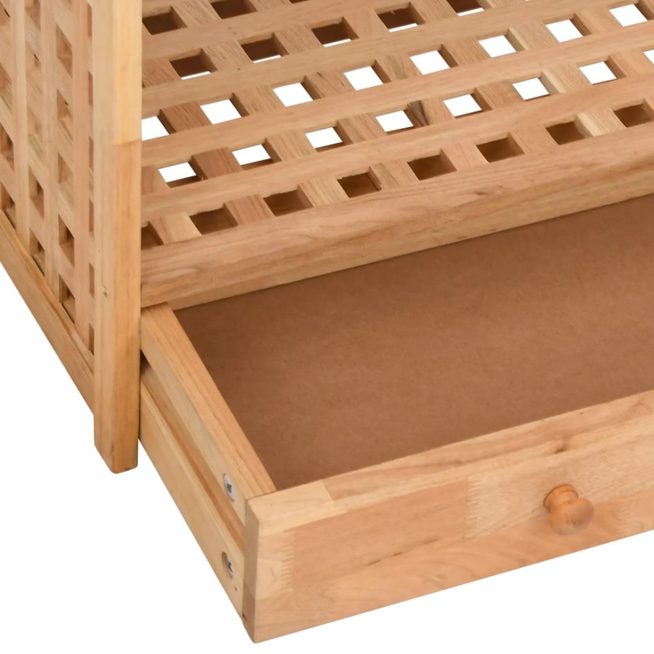 Zapatero con cajón madera maciza nogal 70x27x81