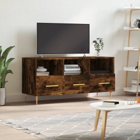 Mueble de TV madera de ingeniería roble ahumado 102x36x50