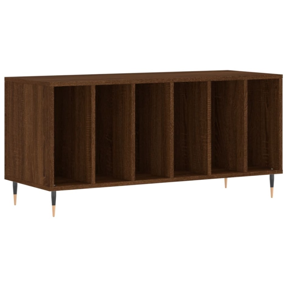 Mueble discos madera contrachapada roble marrón 100x38x48