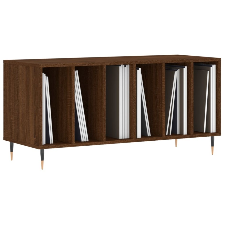 Mueble discos madera contrachapada roble marrón 100x38x48