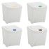 Cubos de basura apilables 4 uds polipropileno blanco 100