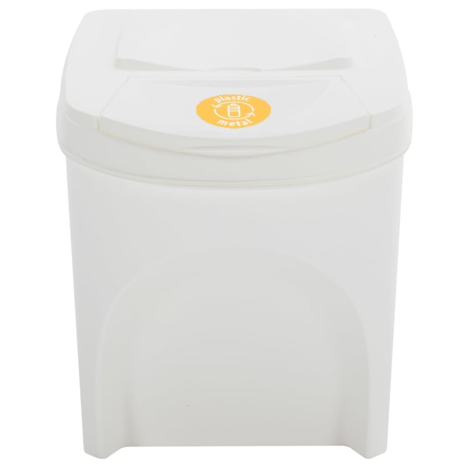 Cubos de basura apilables 4 uds polipropileno blanco 100