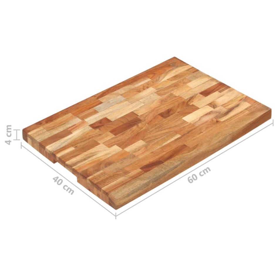 Tabla de cortar de madera maciza de acacia 60x40x4