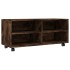 Mueble TV con ruedas madera contrachapada roble humo