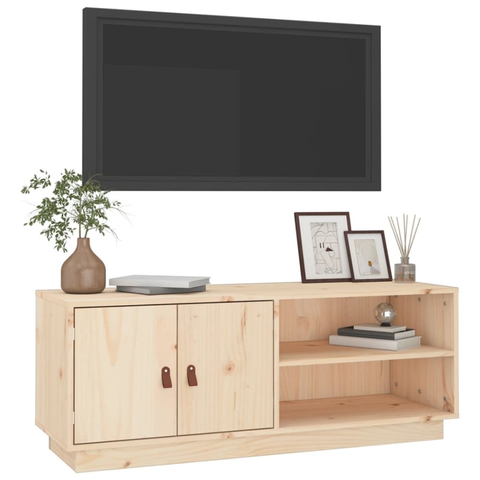 Mueble de TV de madera maciza de pino 105x34x40