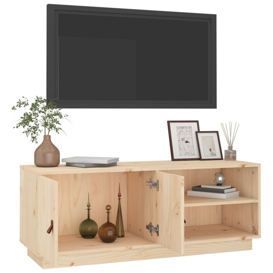 Mueble de TV de madera maciza de pino 105x34x40