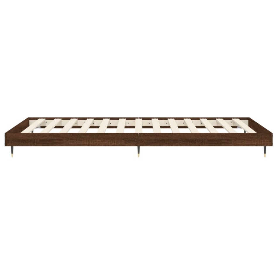 Estructura de cama sin colchón madera marrón roble 100x200