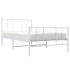 Estructura cama sin colchón con estribo metal blanco 75x190