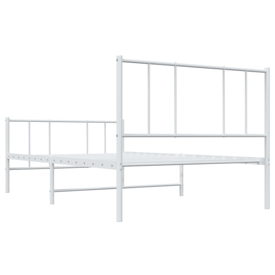 Estructura cama sin colchón con estribo metal blanco 75x190
