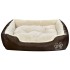Cama para perros marrón y beige