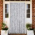 Cortina mosquitera de chenilla blanca y gris 90x200